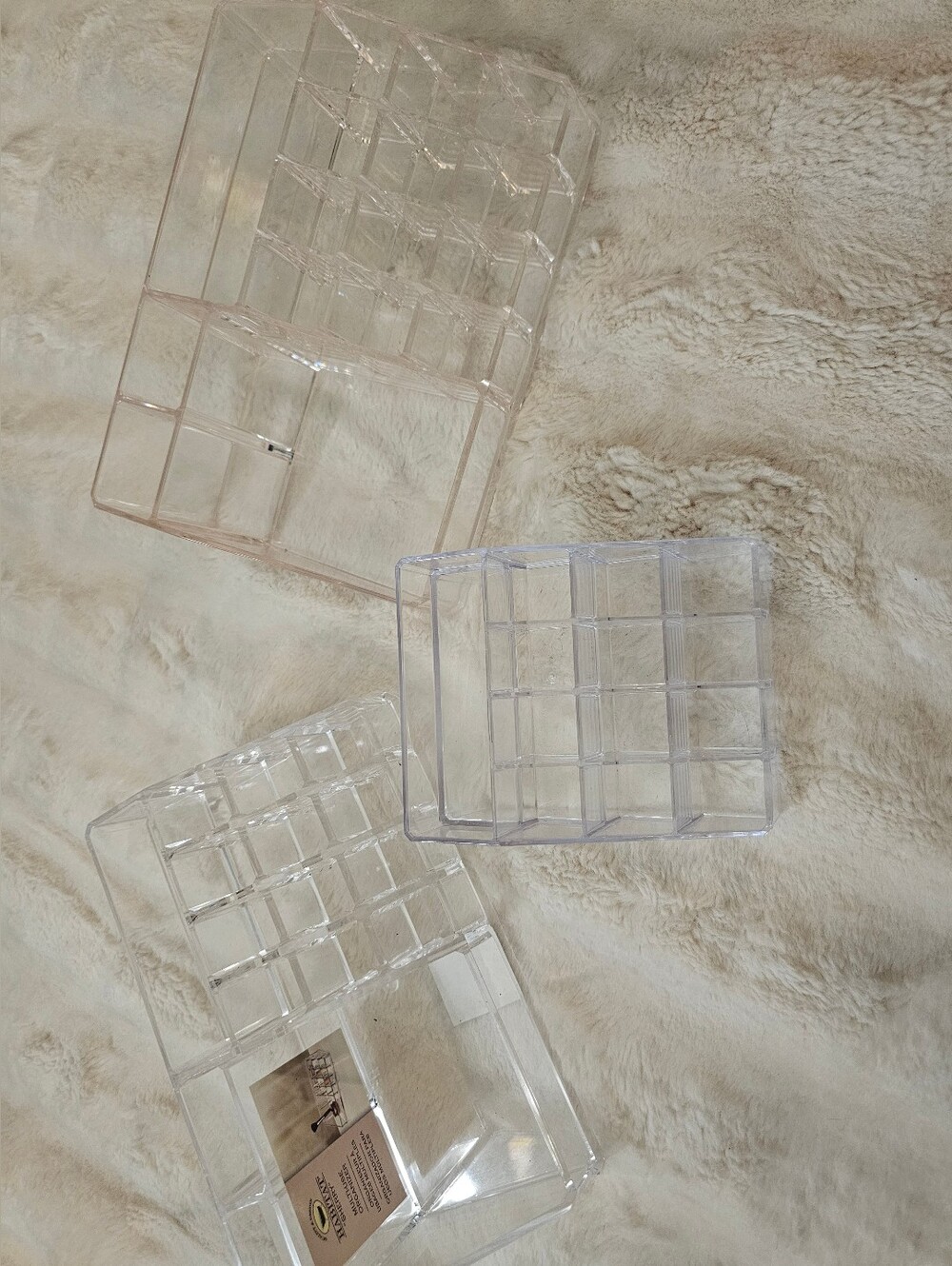 Clear Acrylic Makeup Organizer Set - 3 Piece
